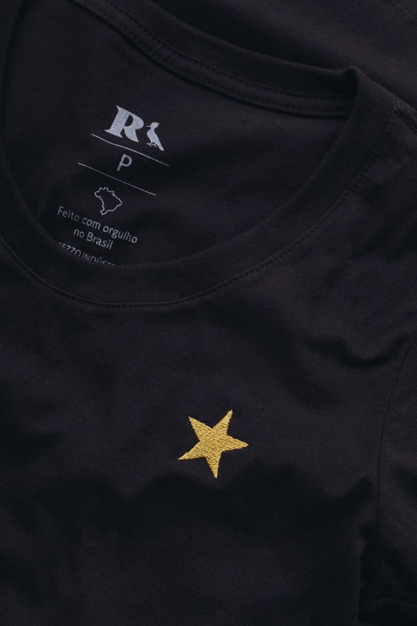 Encontraproduto.com.br - Camiseta Fem Botafogo Bordado Dourada