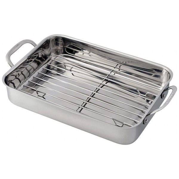 Encontraproduto.com.br - Forma Assadeira com Grelha em Aço Inoxidável, Cuisinart 7117 14RR