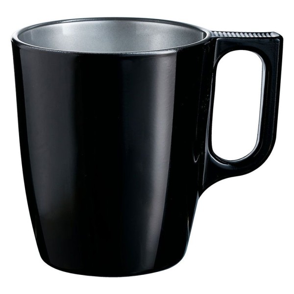 Encontraproduto.com.br - Luminarc Flashy Caneca 9X8X8Cm 250Ml Vidro Temperado Preto