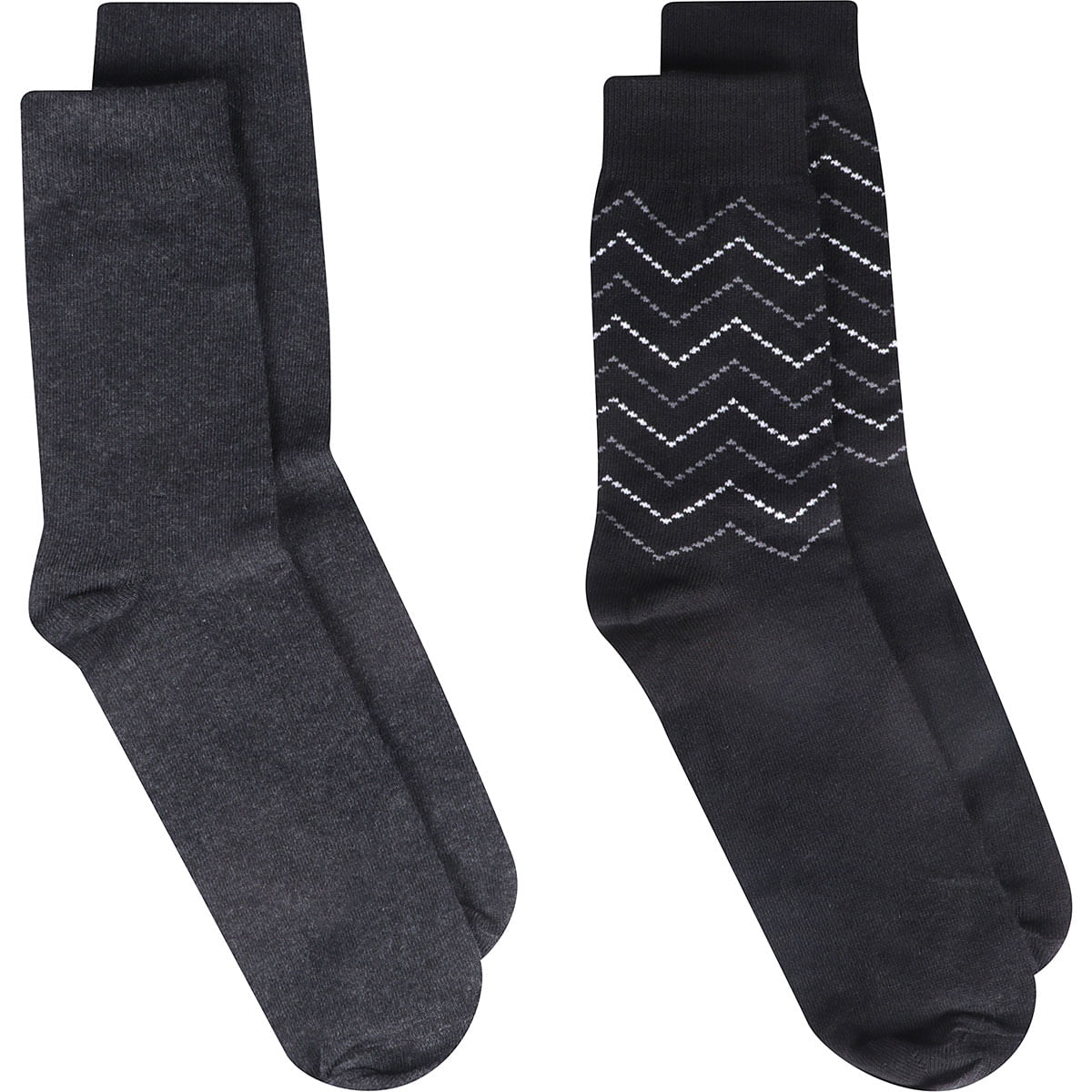Meia 2 X 1 Listradinho Preto E Cinza Chumbo - Id Underwear