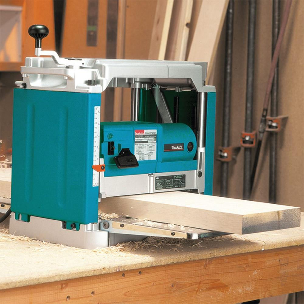 Encontraproduto.com.br - Plaina Elétrica Desengrossadeira de Bancada Makita 2012NB 304mm 12