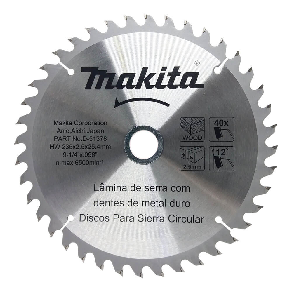 Disco de Serra Circular Makita com 40 Dentes 235X25,4MM