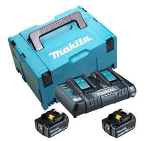KIt Carregador DUPLO DC18RD 127v + 2 Baterias BL1850B 5ah 18V 199304-6 com Maleta MAC-PAK  - Makita.
