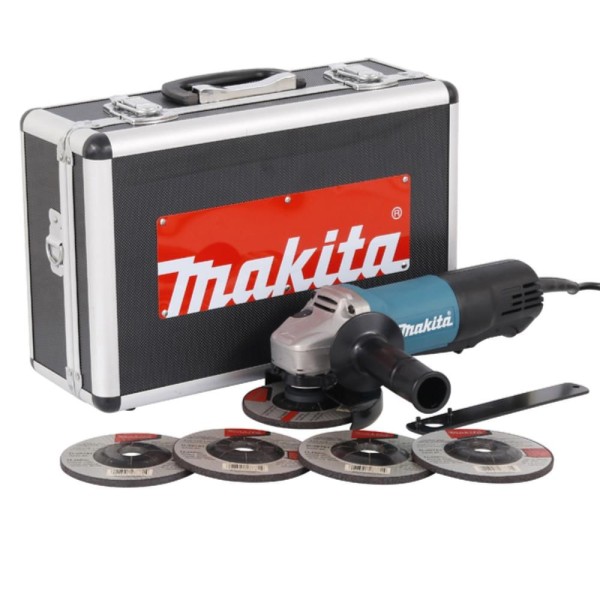 Esmerilhadeira Angular 115Mm Industrial 840W Chave Punho 5 Discos Maleta 9557HPGX2 220V Makita