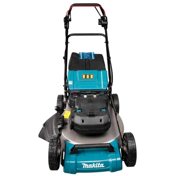 Encontraproduto.com.br - Carrinho Cortador de Grama Sem Fio 36V Com Lâmina Chaves Caixa Coletora LM001CZ Makita