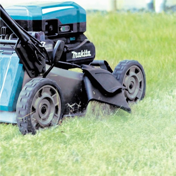 Encontraproduto.com.br - Carrinho Cortador de Grama Sem Fio 36V Com Lâmina Chaves Caixa Coletora LM001CZ Makita