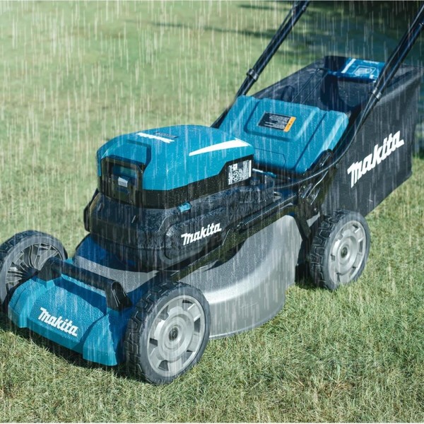 Encontraproduto.com.br - Carrinho Cortador de Grama Sem Fio 36V Com Lâmina Chaves Caixa Coletora LM001CZ Makita