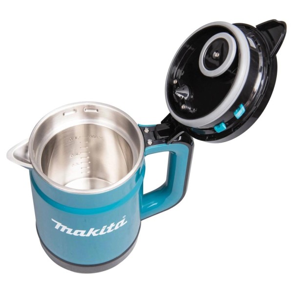 Encontraproduto.com.br - Chaleira 800ml Sem Fio 40V Com Desligamento Automático Estrutura Aço Inoxidável KT001GZ Makita