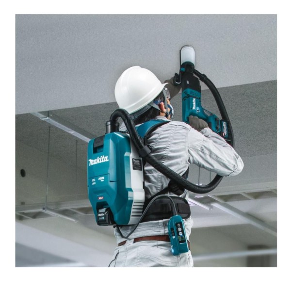 Encontraproduto.com.br - Aspirador De Pó Costal Sem Fio 40v Com Sistema Aws Mangueira 10 Sacos Descartáveis Vc009gz Makita