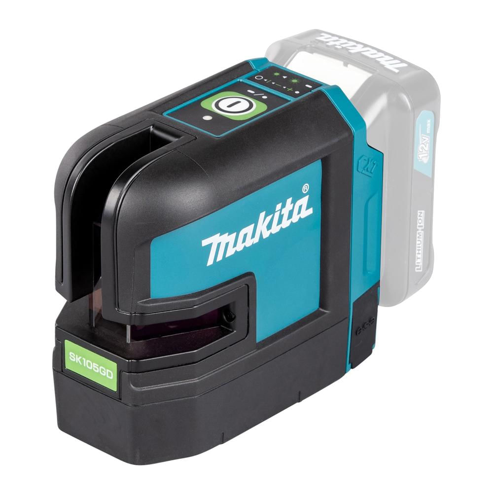 Encontraproduto.com.br - Nivelador Laser De Linhas Cruzadas 25m Resistente água Com Bolsa Suporte De Parede Sk105gdz Makita