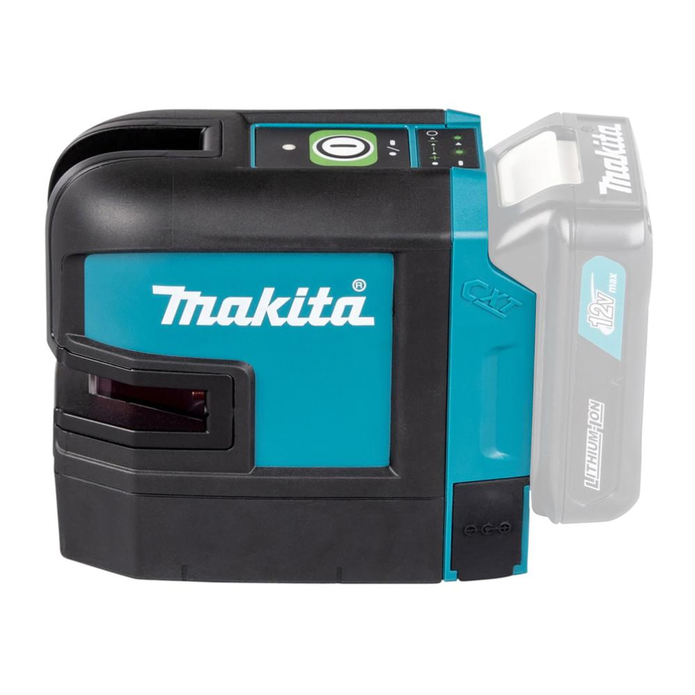 Encontraproduto.com.br - Nivelador Laser De Linhas Cruzadas 25m Resistente água Com Bolsa Suporte De Parede Sk105gdz Makita
