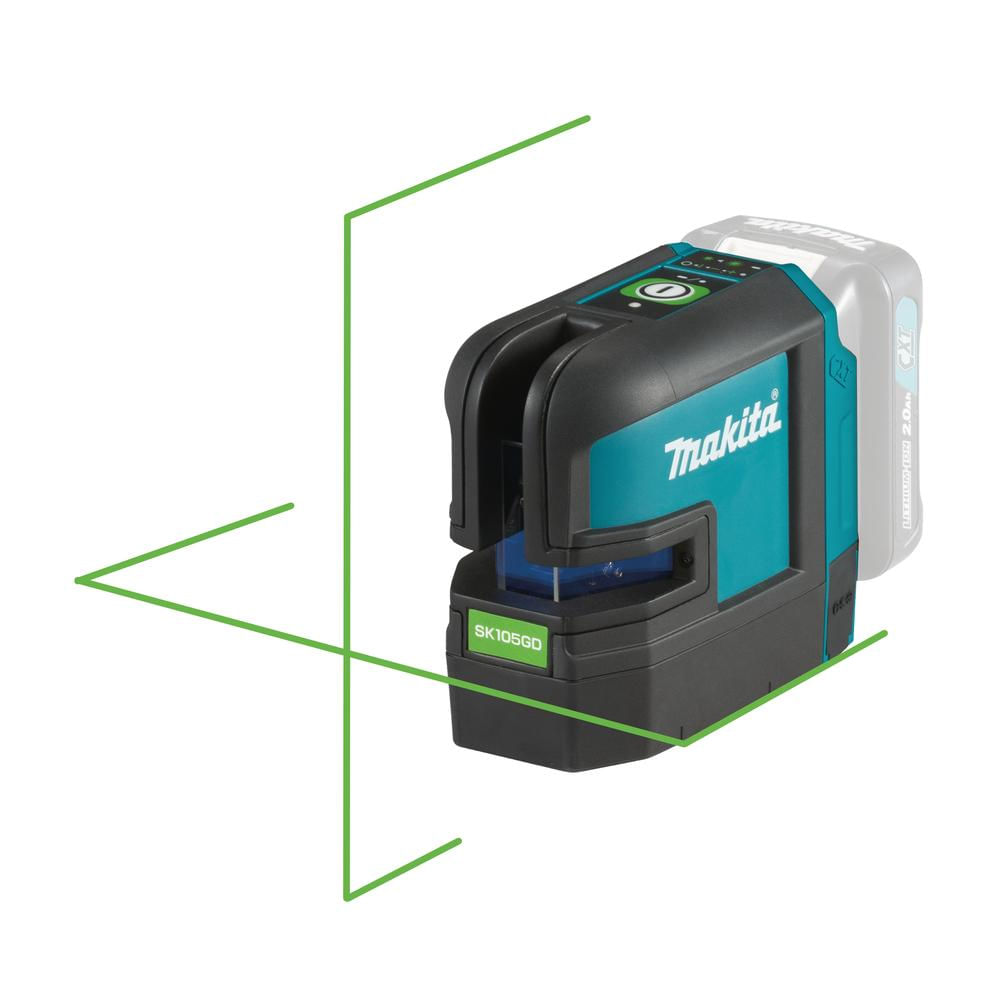 Encontraproduto.com.br - Nivelador Laser De Linhas Cruzadas 25m Resistente água Com Bolsa Suporte De Parede Sk105gdz Makita