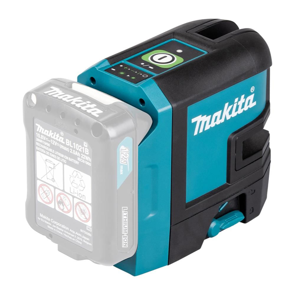 Encontraproduto.com.br - Nivelador Laser De Linhas Cruzadas 25m Resistente água Com Bolsa Suporte De Parede Sk105gdz Makita