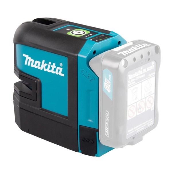 Encontraproduto.com.br - Nivelador Laser de Linhas Cruzadas 25M Resistente Água Com Bolsa Suporte de Parede SK106GDZ Makita