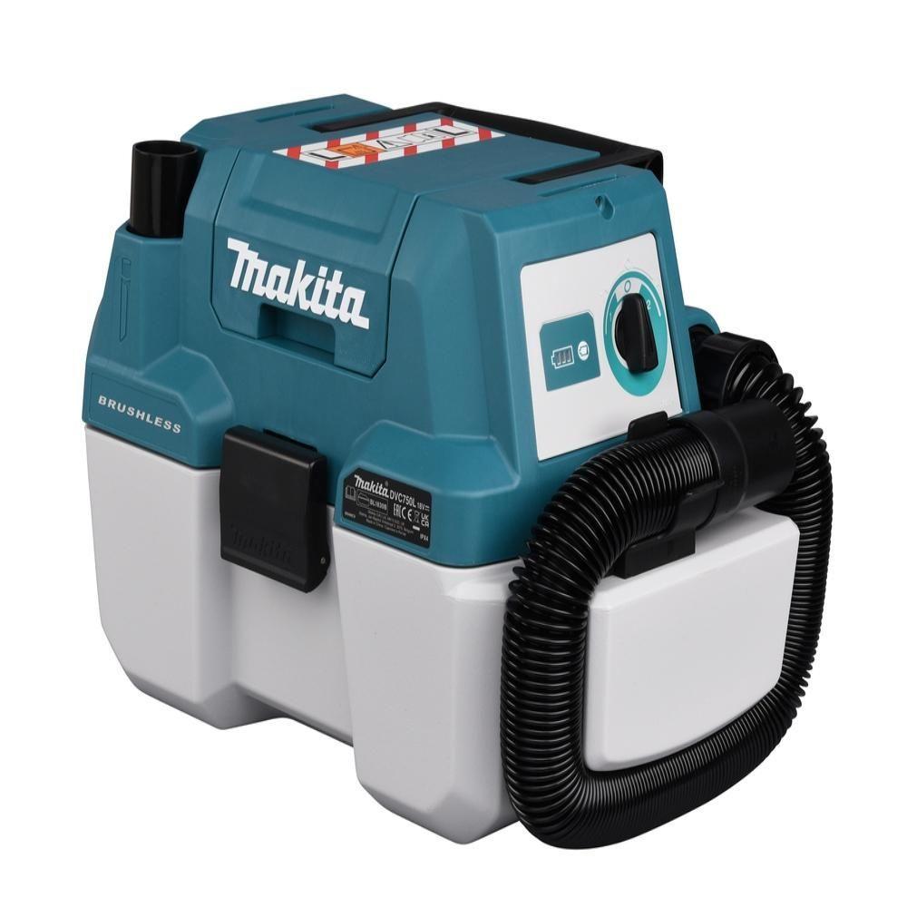 Aspirador De Pó E Líquido Bancada Sem Fio Bateria 18v Com Mangueira Coletor De 7,5l Dvc750lz Makita
