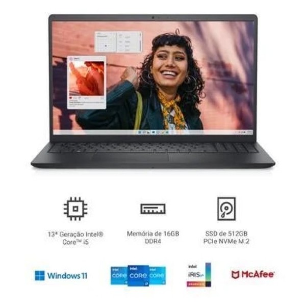 Encontraproduto.com.br - Notebook Dell Inspiron 3530 - Intel i5 13ª Geração, 16GB RAM, 512GB SSD, 15,6