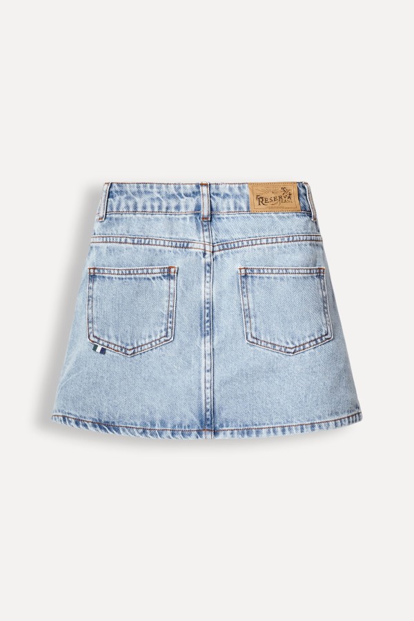 Encontraproduto.com.br - Saia Menina Jeans Recortes