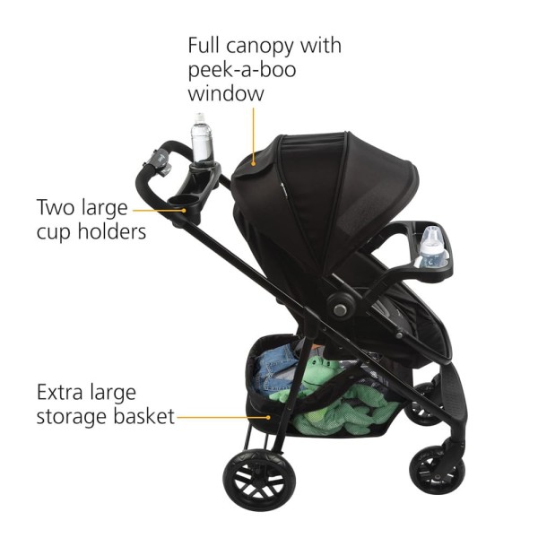 Encontraproduto.com.br - Carrinho de Bebê Travel System 8 em 1 com Porta-Copos, Safety 1st, Preto e Verde
