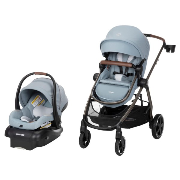 Encontraproduto.com.br - Carrinho de Bebê Travel System 5 em 1 Modular com Porta-Copos, Barra de Proteção e Capa de Chuva, Maxi Cosi Zelia Luxe, Azul