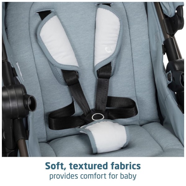 Encontraproduto.com.br - Carrinho de Bebê Travel System 5 em 1 Modular com Porta-Copos, Barra de Proteção e Capa de Chuva, Maxi Cosi Zelia Luxe, Azul