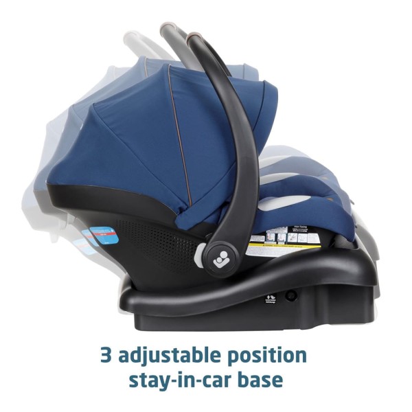 Encontraproduto.com.br - Carrinho de Bebê Travel System 5 em 1 Modular com Porta-Copos, Barra de Proteção e Capa de Chuva, Maxi Cosi Zelia Luxe, Azul Escuro