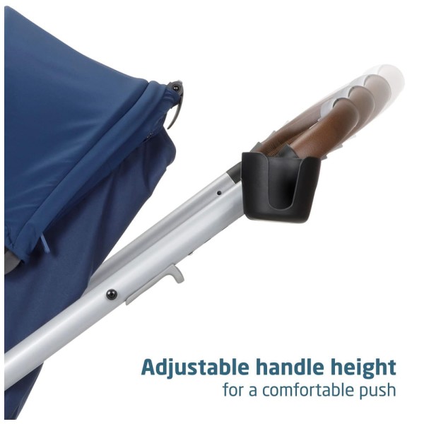 Encontraproduto.com.br - Carrinho de Bebê Travel System 5 em 1 Modular com Porta-Copos, Barra de Proteção e Capa de Chuva, Maxi Cosi Zelia Luxe, Azul Escuro