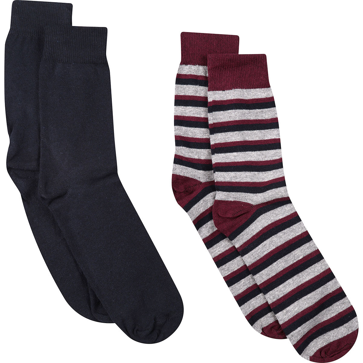 Meia Estampada 2 X 1 Cinza - Id Casual