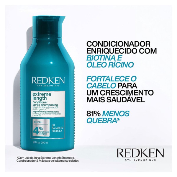 Encontraproduto.com.br - Condicionador Antiquebra Redken Extreme Lenght 250ml