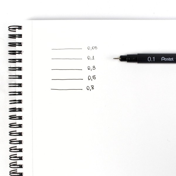 Encontraproduto.com.br - Caneta Nankin Pentel Pointliner Preta 0,1mm S20P-1ATH