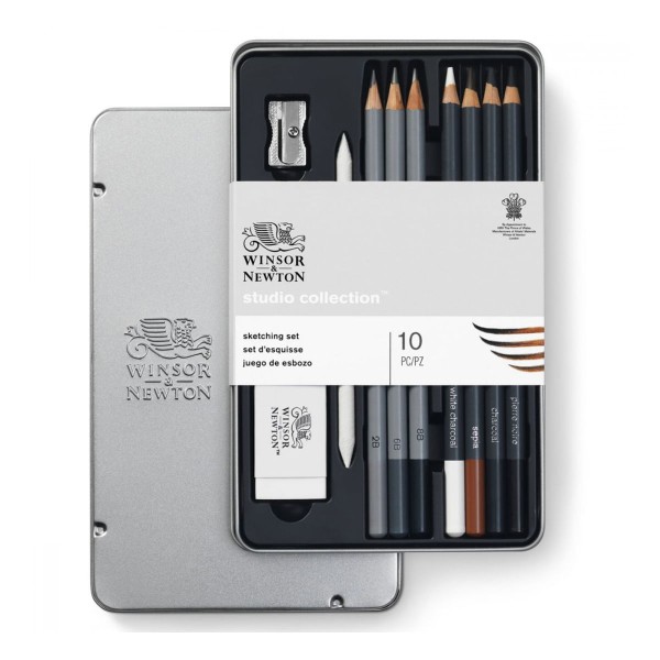 Encontraproduto.com.br - Estojo Lápis de Desenho Winsor & Newton Studio Collection 10 Unidades - 0490010