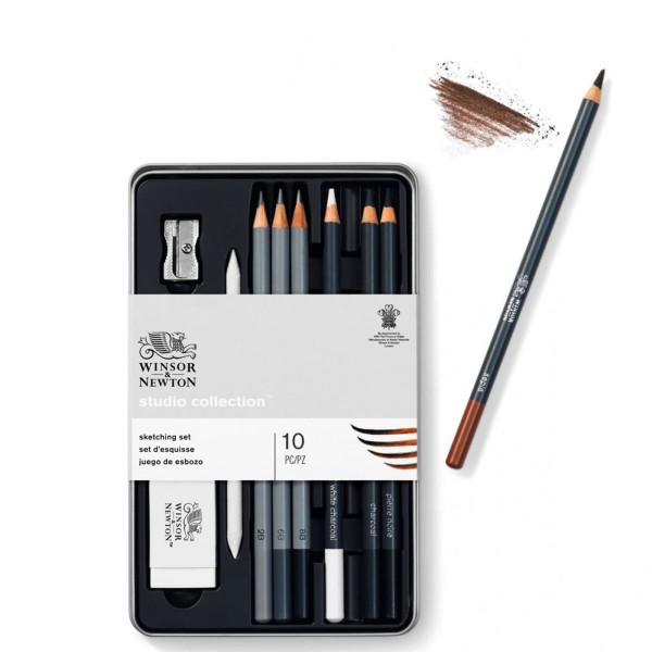 Encontraproduto.com.br - Estojo Lápis de Desenho Winsor & Newton Studio Collection 10 Unidades - 0490010