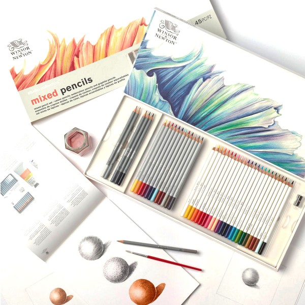 Encontraproduto.com.br - Lápis de Cor Misto Winsor & Newton Studio Collection com 45 Peças - 2090001