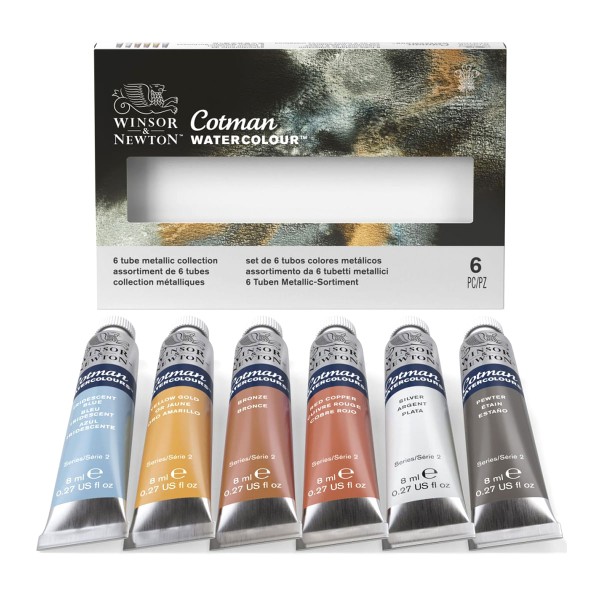 Encontraproduto.com.br - Estojo Aquarela Winsor & Newton Cotman 06 Cores 8ml 0390703