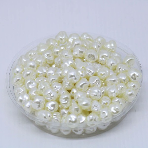 Encontraproduto.com.br - PEROLA IRREGULAR PASSANTE 10MM EM ABS COM 500GR