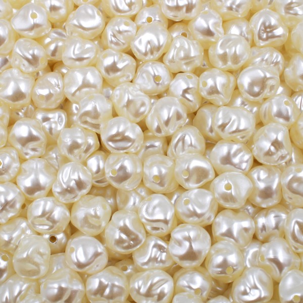Encontraproduto.com.br - PEROLA IRREGULAR PASSANTE 10MM EM ABS COM 500GR