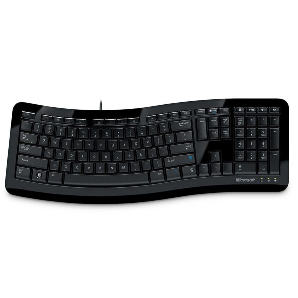 Encontraproduto.com.br - Teclado Ergonômico Comfort Curve Keyboard 3000 Preto - Microsoft