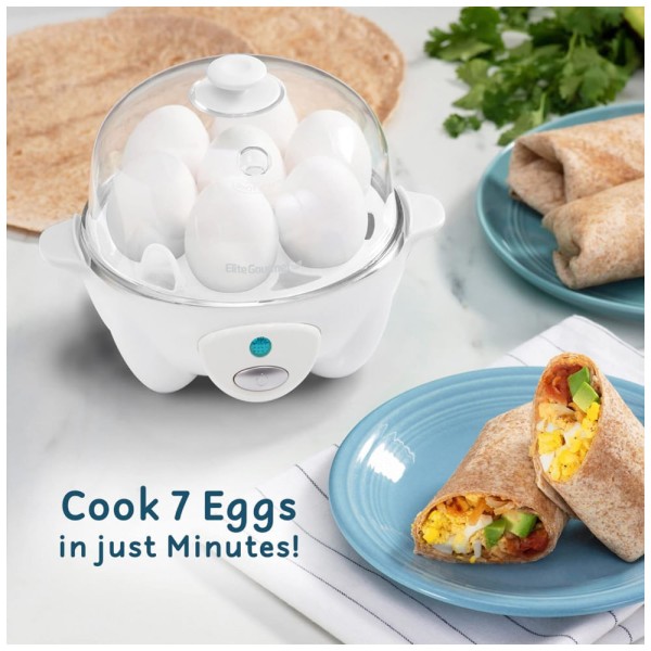Encontraproduto.com.br - Cozedor de Ovos Elétrico, Capacidade 7, 110v, ELITE GOURMET EGC 007, Branco