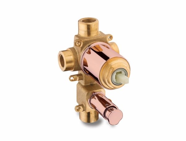 Base Monocomando Com Desviador Banheira E Chuveiro Rose Gold Kohler