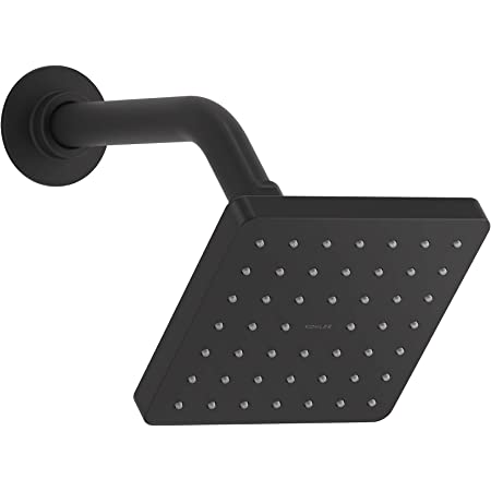 Chuveiro Quadrado Sem Tubo Parallel 12cm Black Kohler