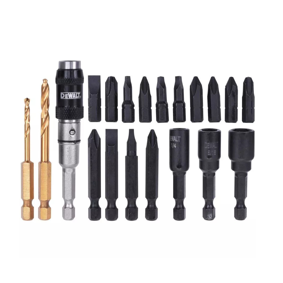Encontraproduto.com.br - Jogo 20 Pontas para Parafusar com Estojo Magnético DWMTCIR20 DeWalt