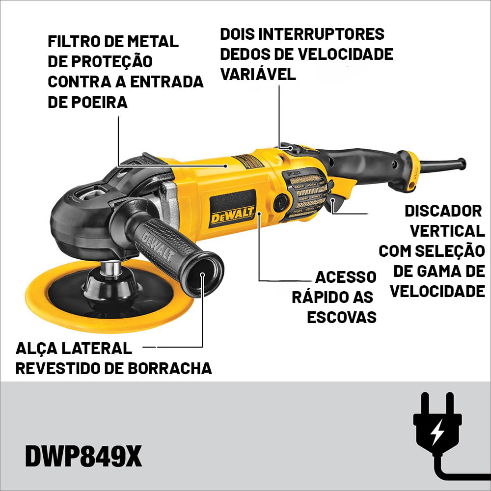 Encontraproduto.com.br - Lixadeira Politriz 1250w 220V Dewalt