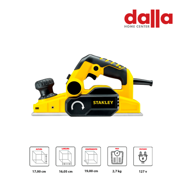 Encontraproduto.com.br - Plaina Elétrica Stanley 750w Lâminas Wídea Reversível 127v