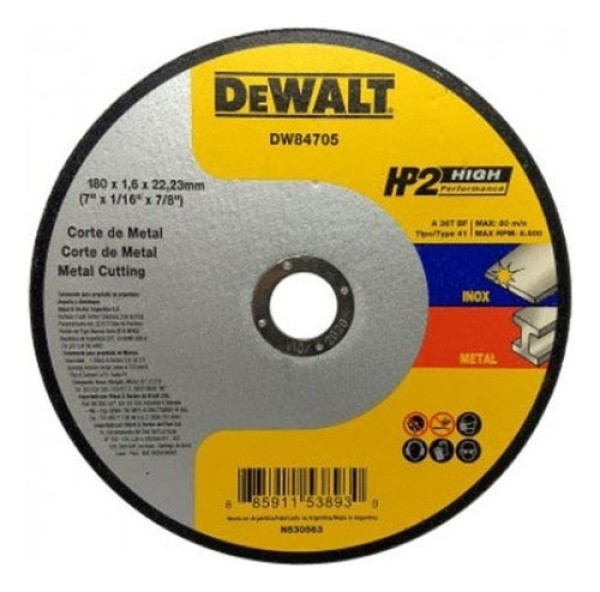 Encontraproduto.com.br - Disco de Corte Inox Dewalt HP2 7