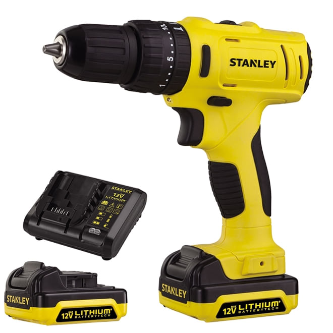 Encontraproduto.com.br - Parafusadeira Furadeira Impacto 12V Com 2 Bat+Maleta Stanley