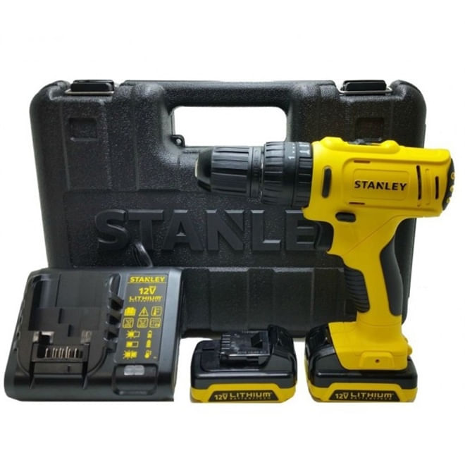 Encontraproduto.com.br - Parafusadeira Furadeira Impacto 12V Com 2 Bat+Maleta Stanley