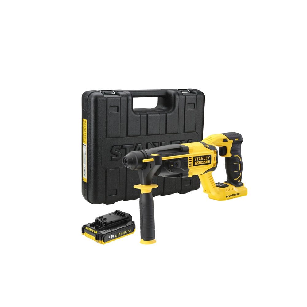 Martelete Perfurador Rompedor FatMax SDS Plus com 01 Bateria 20V Máx SBR20D1K Brushless Stanley
