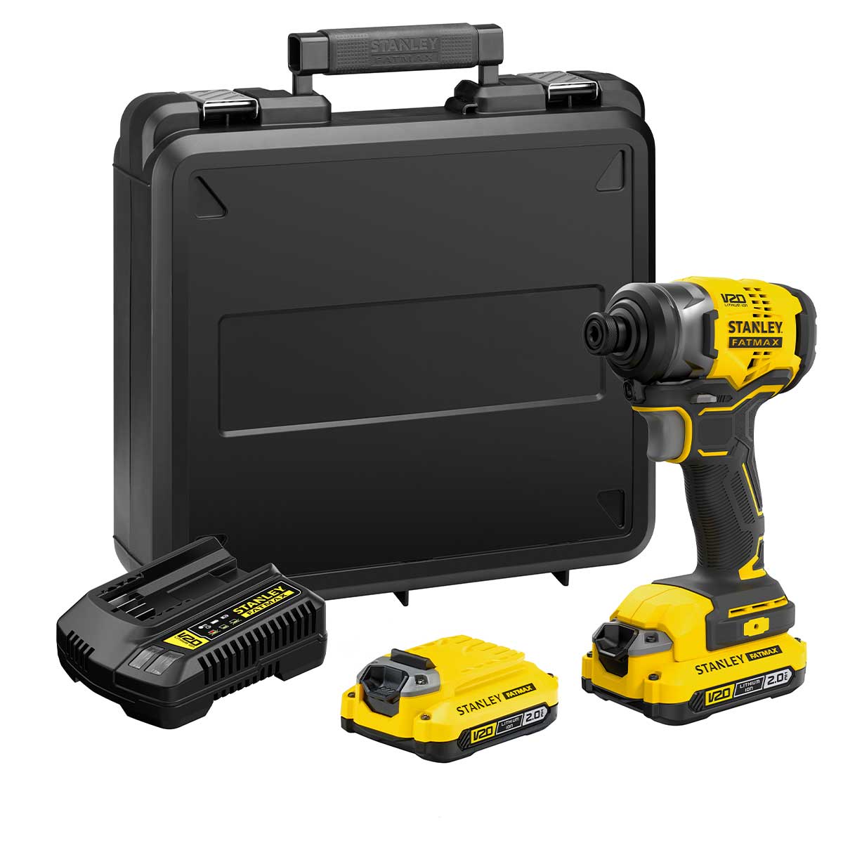 Encontraproduto.com.br - Parafusadeira de Impacto Stanley, SBI810D2K, Brushless 1/4 (6,35mm) 20V, Max Íon de Lítio Com Maleta