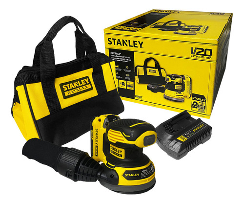 Encontraproduto.com.br - Lixadeira Roto Orbital Stanley, Modelo SCS220B, Lixadeira a Bateria 20v, Ferramenta com Motor de 12000rpm, Lixadeira Orbital não Acompanha Bateria e Carregador 20V 