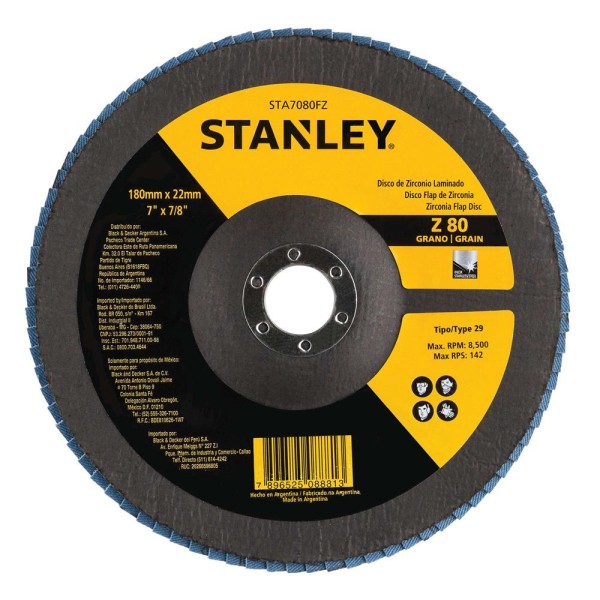 Encontraproduto.com.br - Disco Flap De Zirconia 180X22 23Mm G80Stanley