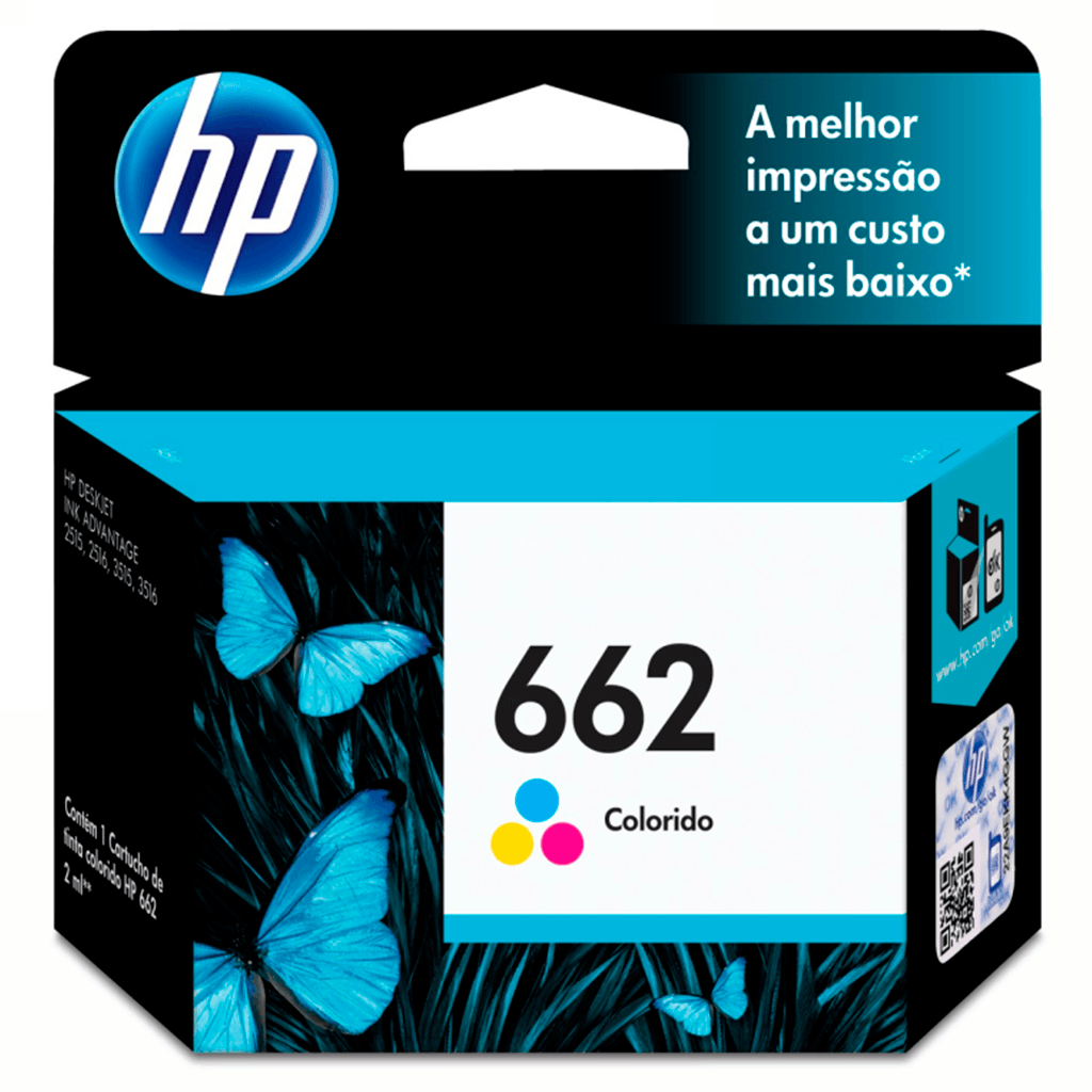Encontraproduto.com.br - Cartucho HP 662 Colorido (CZ104AB) Para HP DeskJet 2516, 3516, 3546, 2546, 1516, 4646, 2646